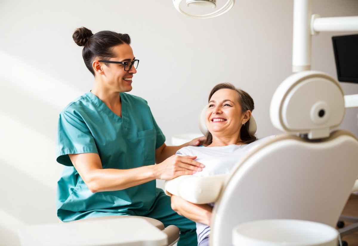 Patient discussing dental care with a dental professional serving Albany, Georgia